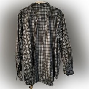 Croft and Barrow, button down dress shirt, blue plaid good condition 4xb